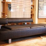 ロックストーン/ROCKSTONE｜楽風庵 本革編み込みベンチソファ 岩倉榮利