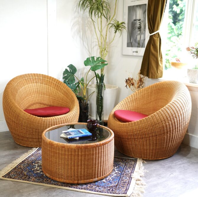 剣持勇　ラタンチェア　買取